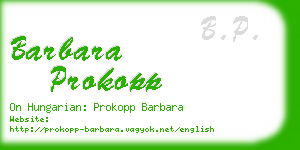 barbara prokopp business card